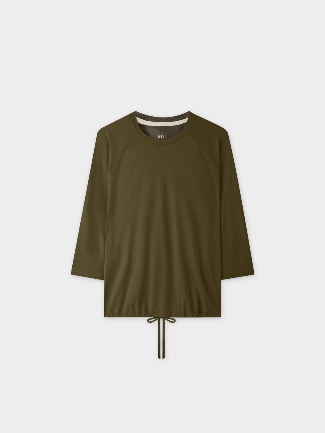 DRAWSTRING TEE-OLIVE