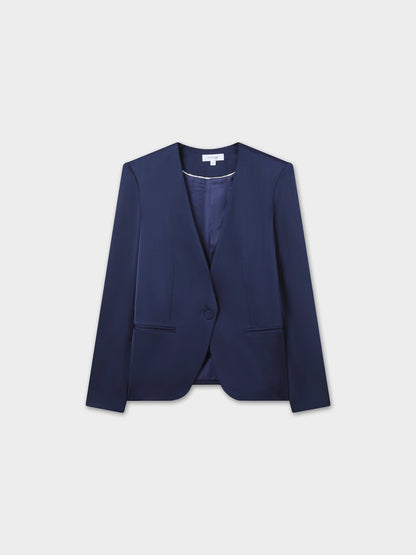 Satin Evening Blazer-Navy