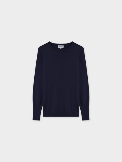Basic Crew Sweater LS-Dark Navy