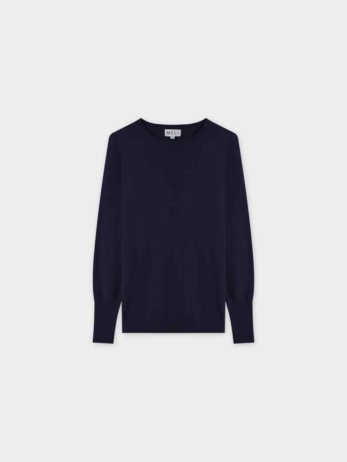 Basic Crew Sweater LS-Dark Navy