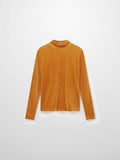 Velour Mock Neck Turtleneck-Mocha Mousse