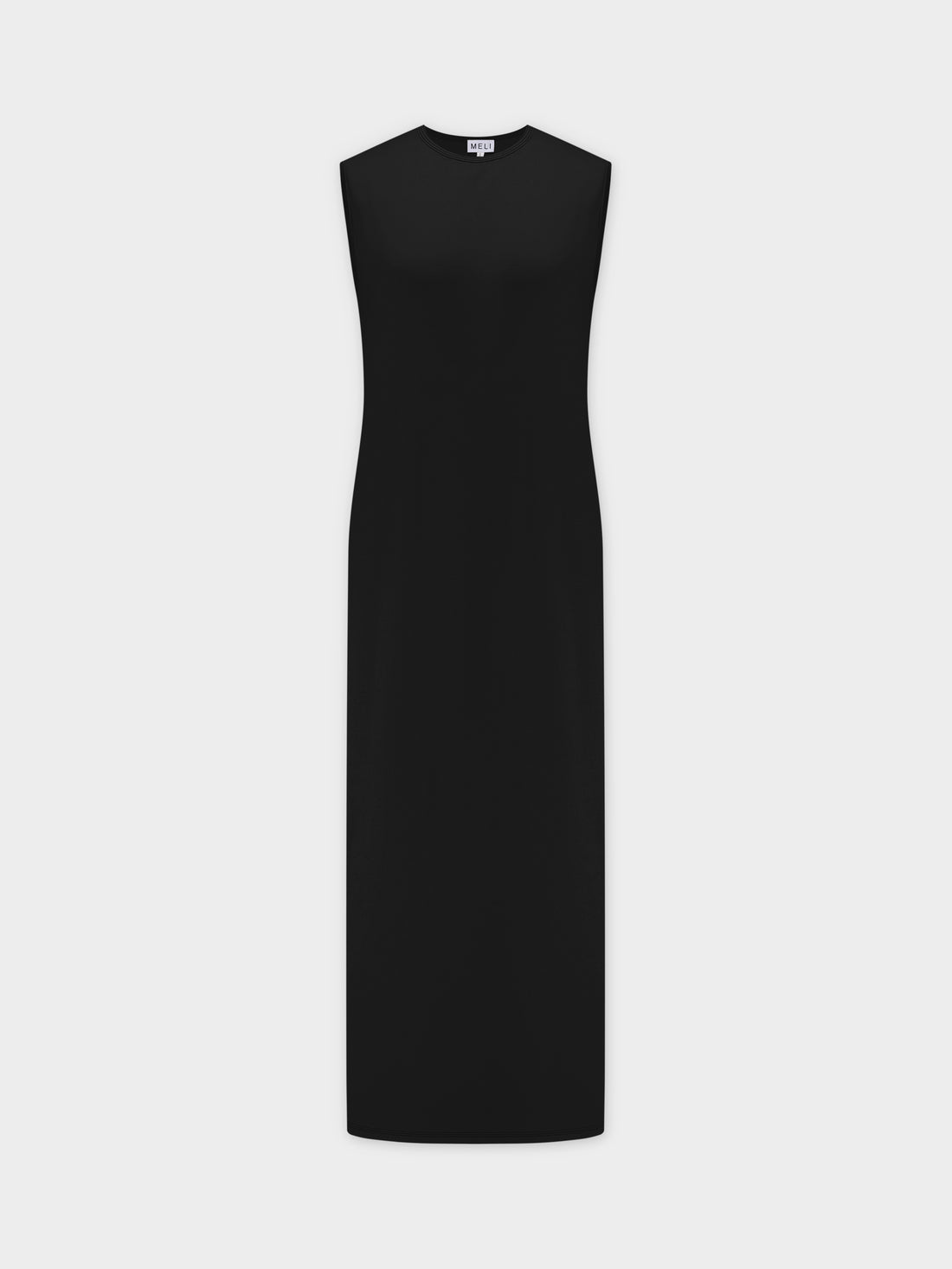 Vestido lencero básico tipo camiseta-Negro