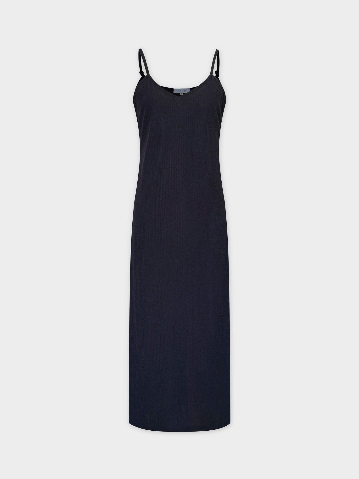 Corduroy Slip Dress-Black