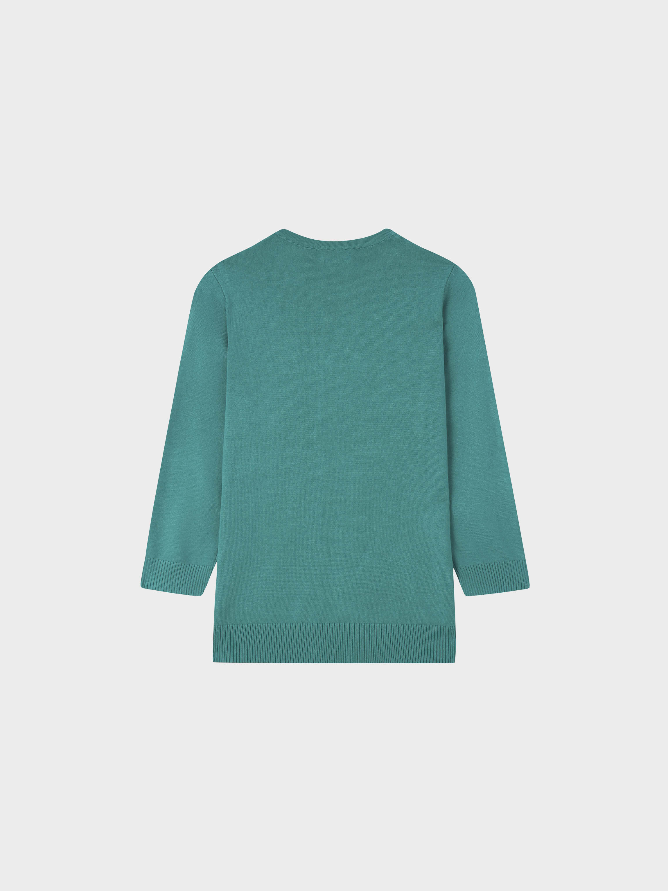 Basic Crew Sweater 3Q-Turquoise