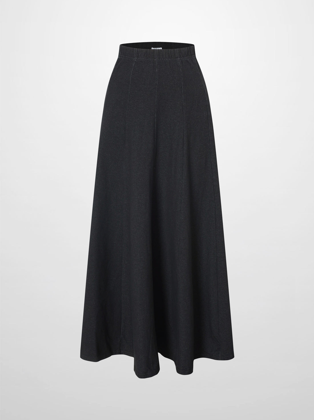 Paneled Flare Skirt 37&quot;-Solid Black