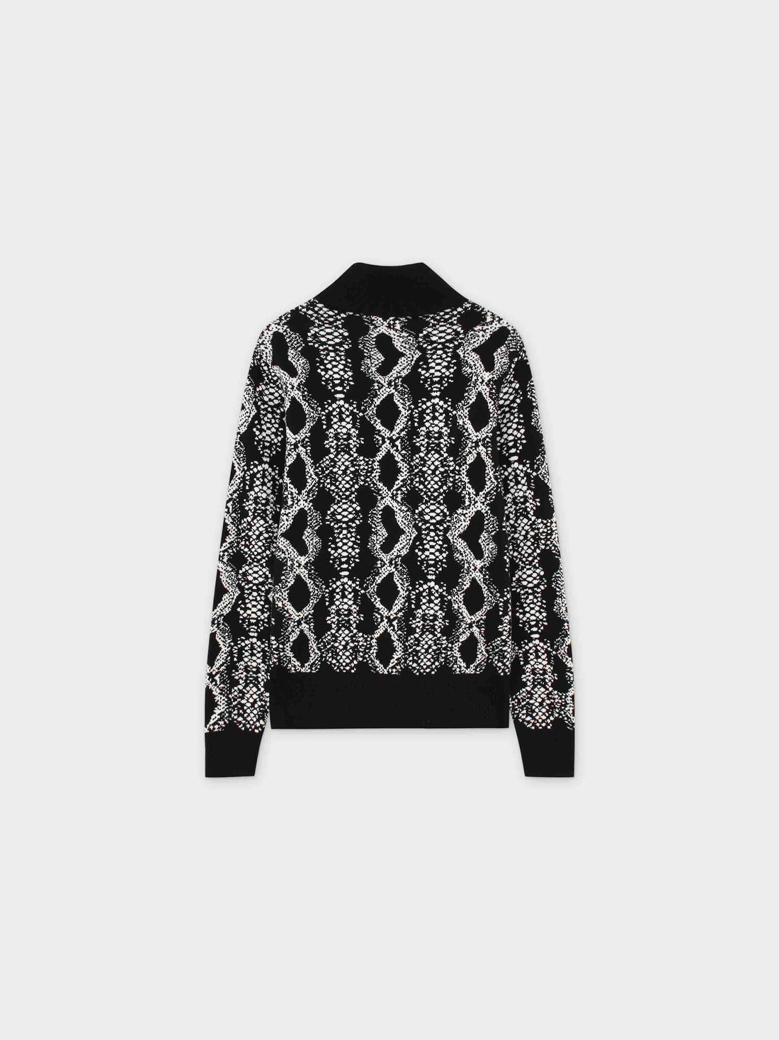 Reptile Print Sweater-Black/White