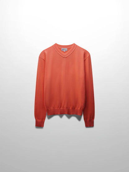 High V Lightweight Sweater-Coral