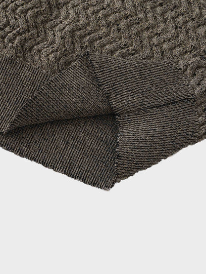 Textured Lurex Crew Sweater-Gold