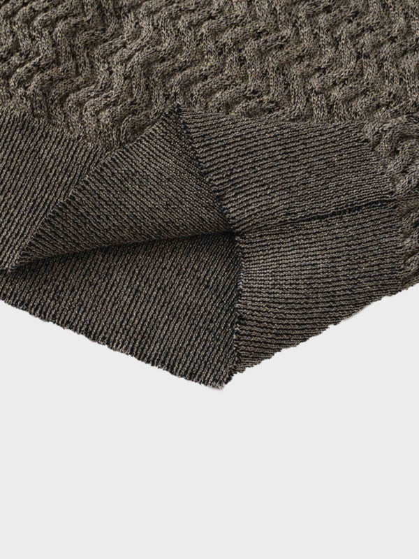 Textured Lurex Crew Sweater-Gold