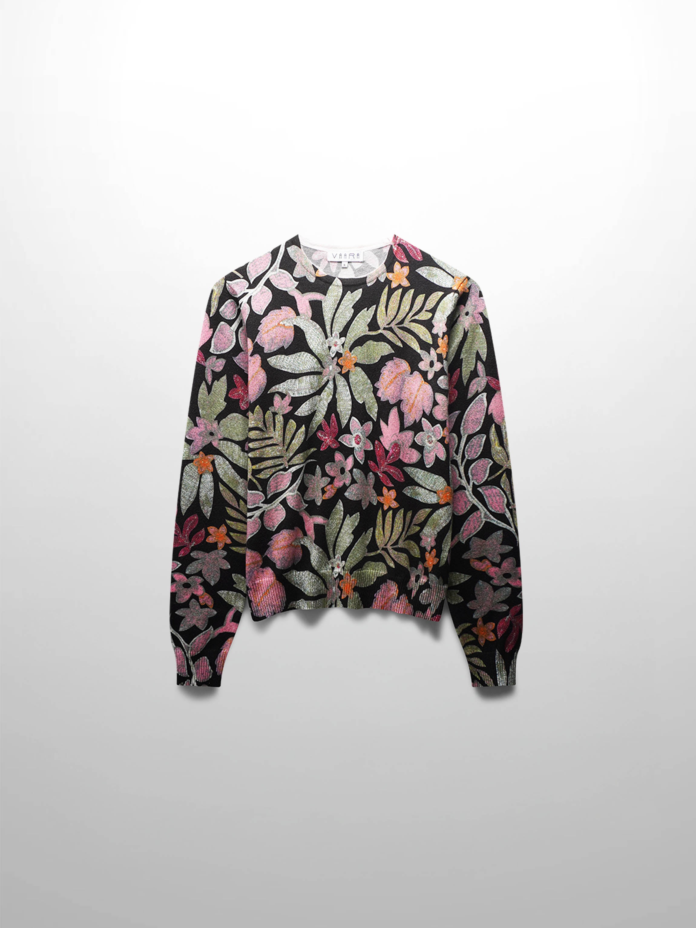 Printed Sweater-Black Floral