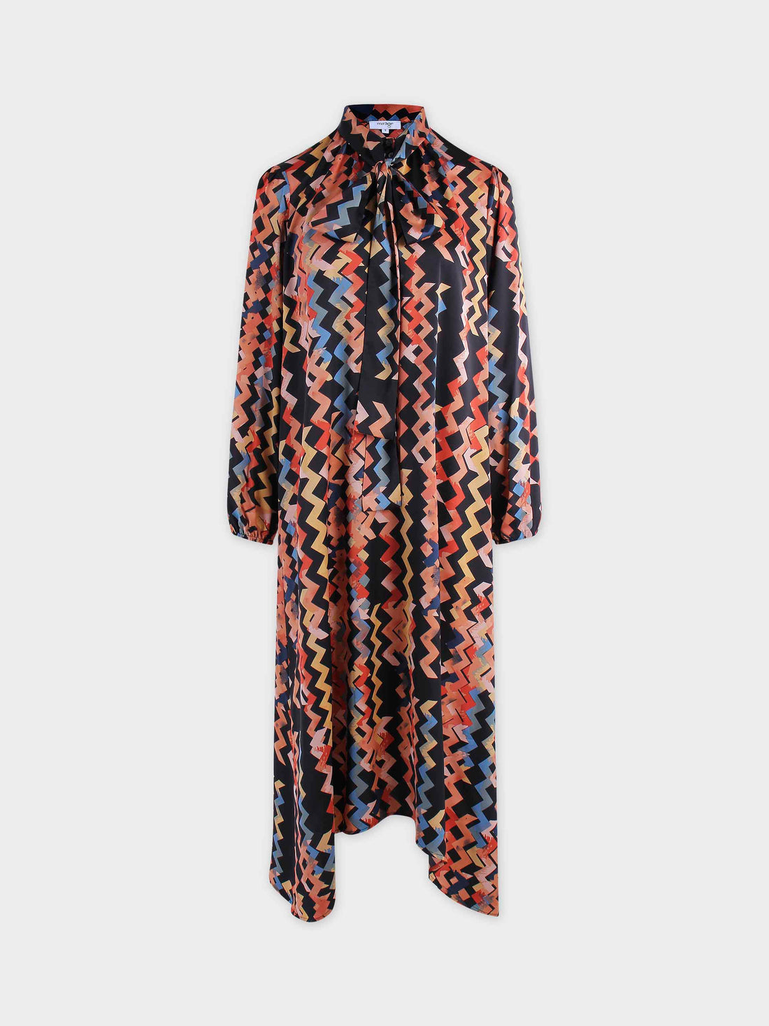 Tie Front Shirtdress-Multi Colored