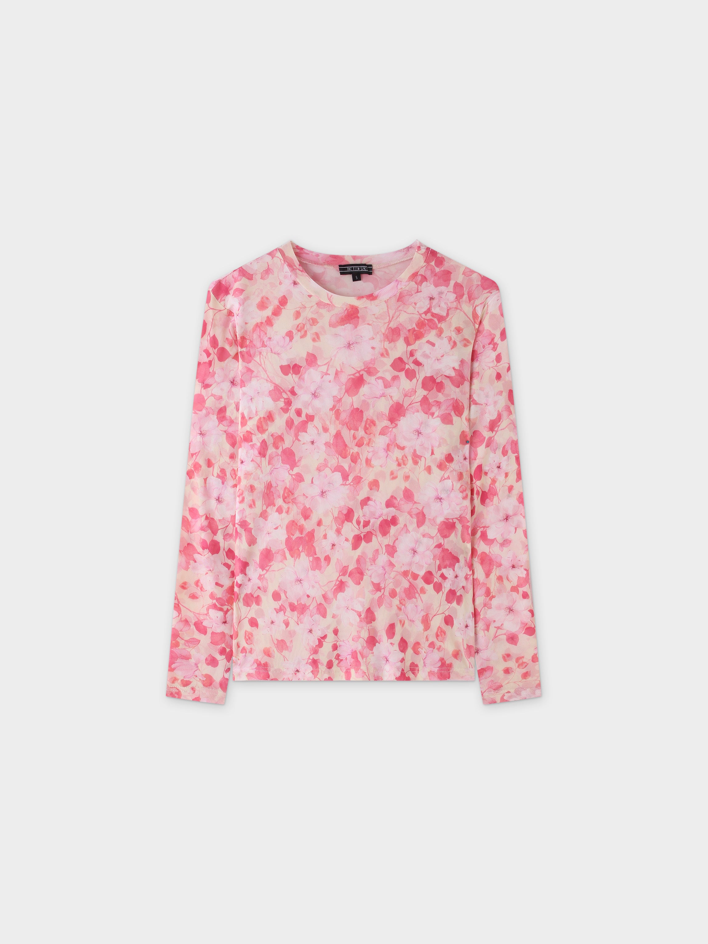 Floral Mesh Top-Pink Floral