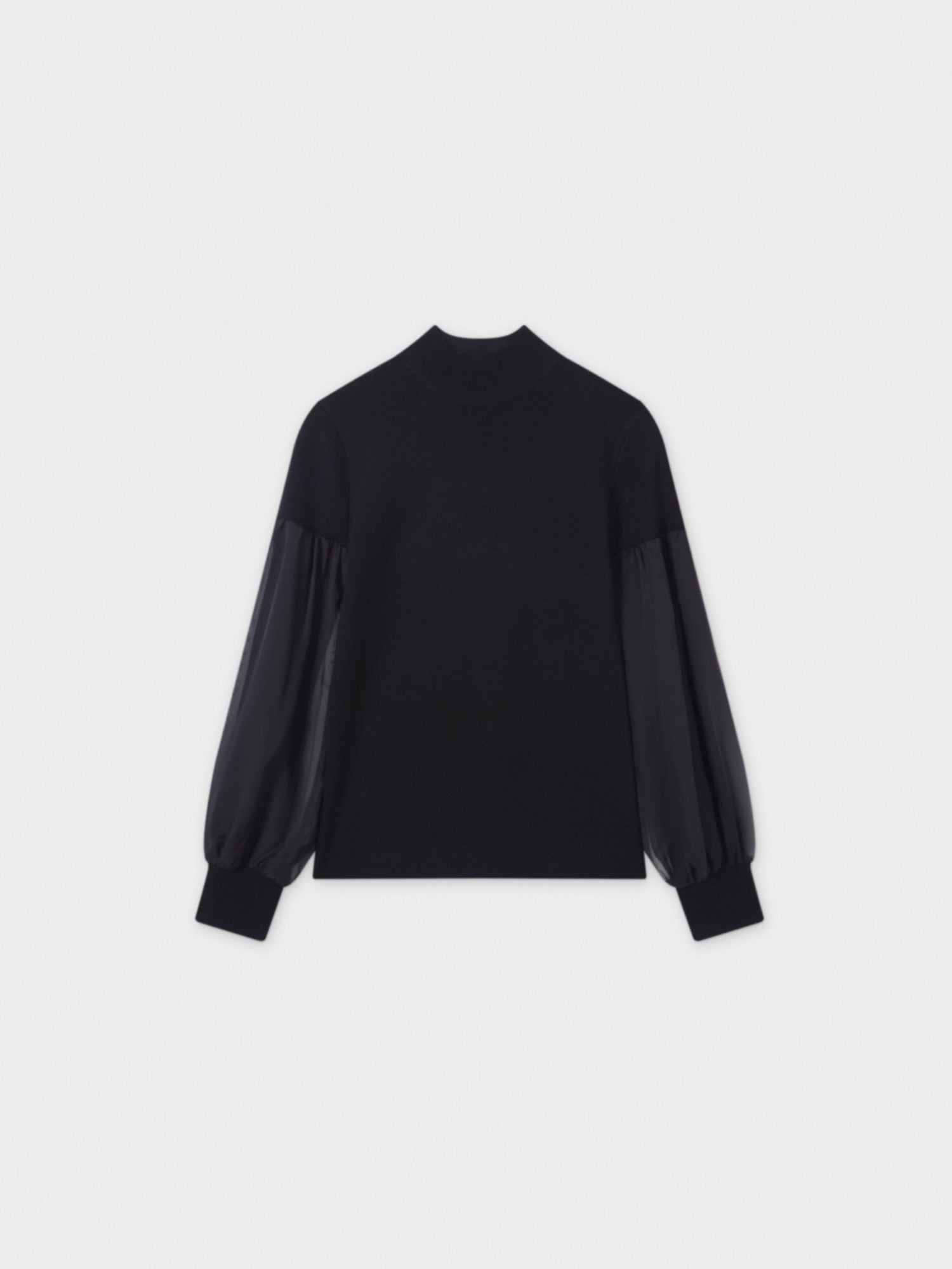 Melania Chiffon Sweater-Black