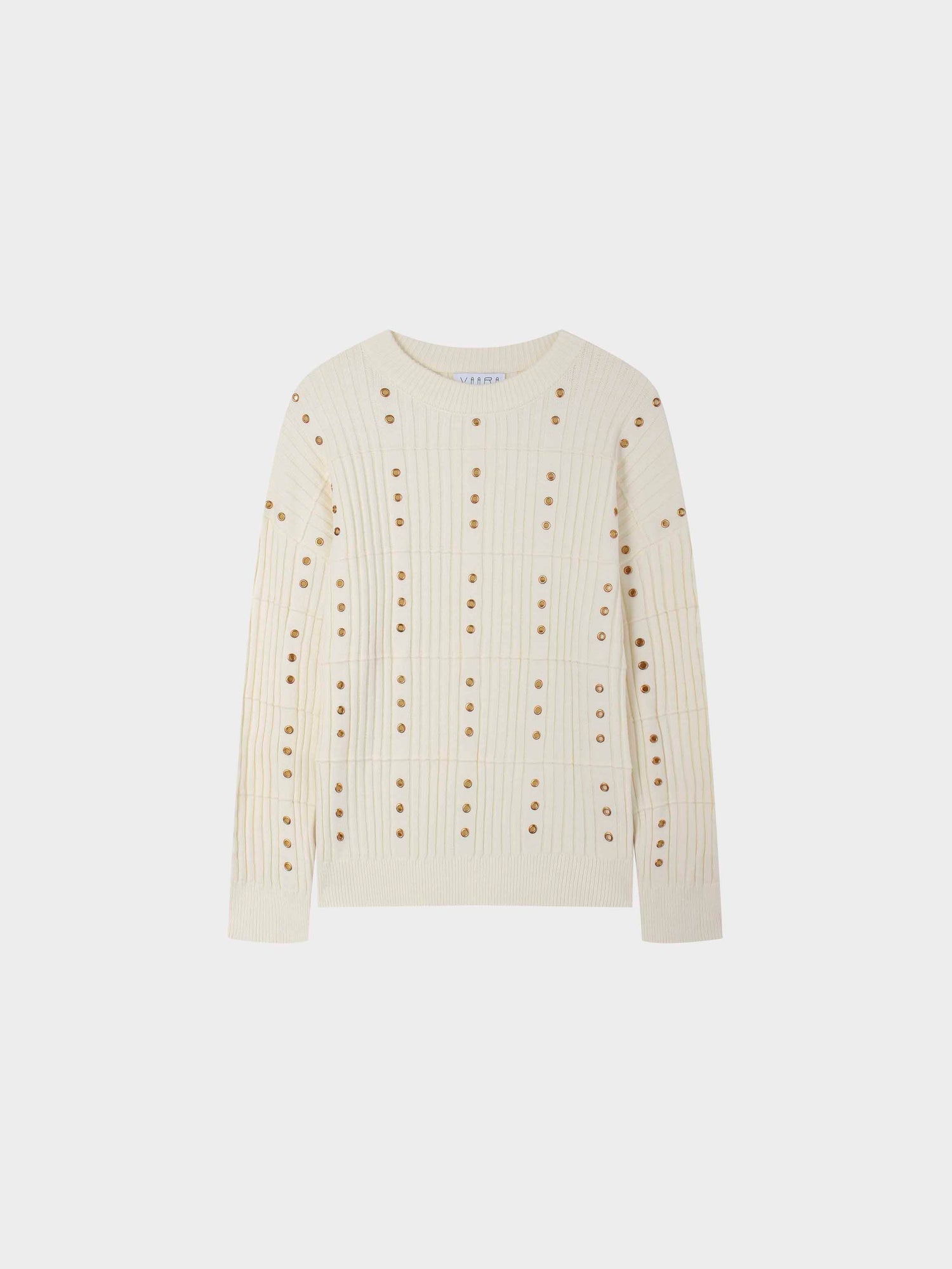 Grommet Sweater-Cream