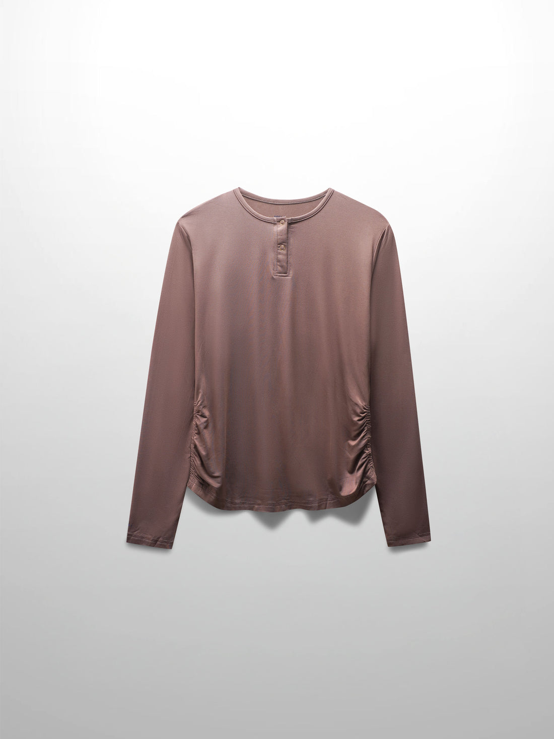 SIDE ELASTIC TEE-BROWN