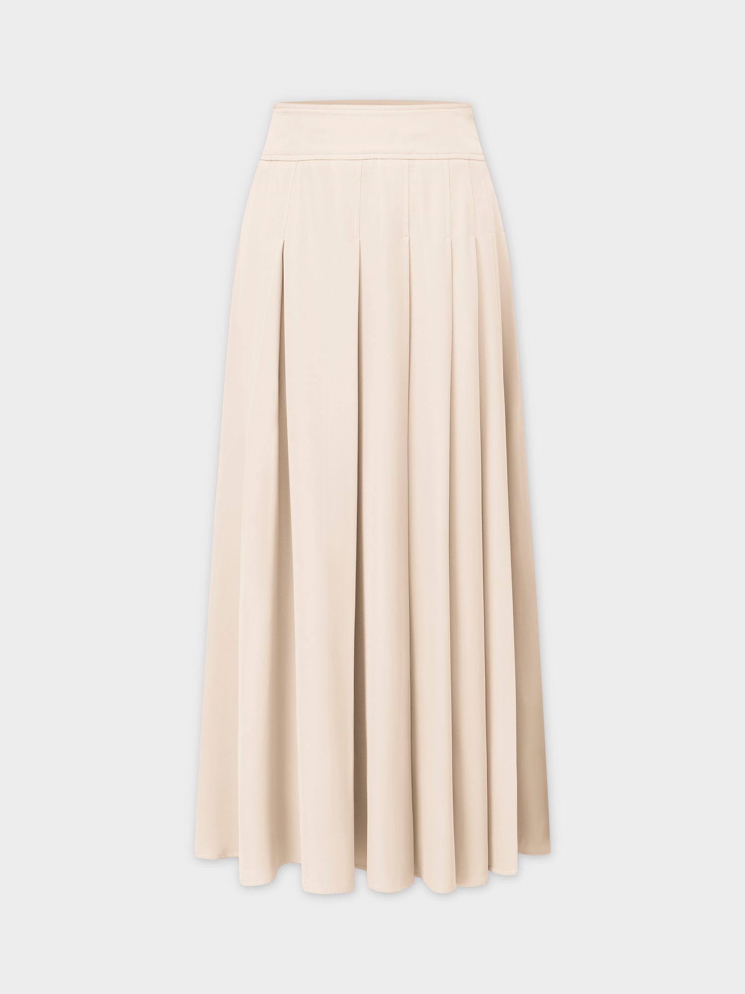 Yoke Pleated Skirt 37&quot;-Ivory