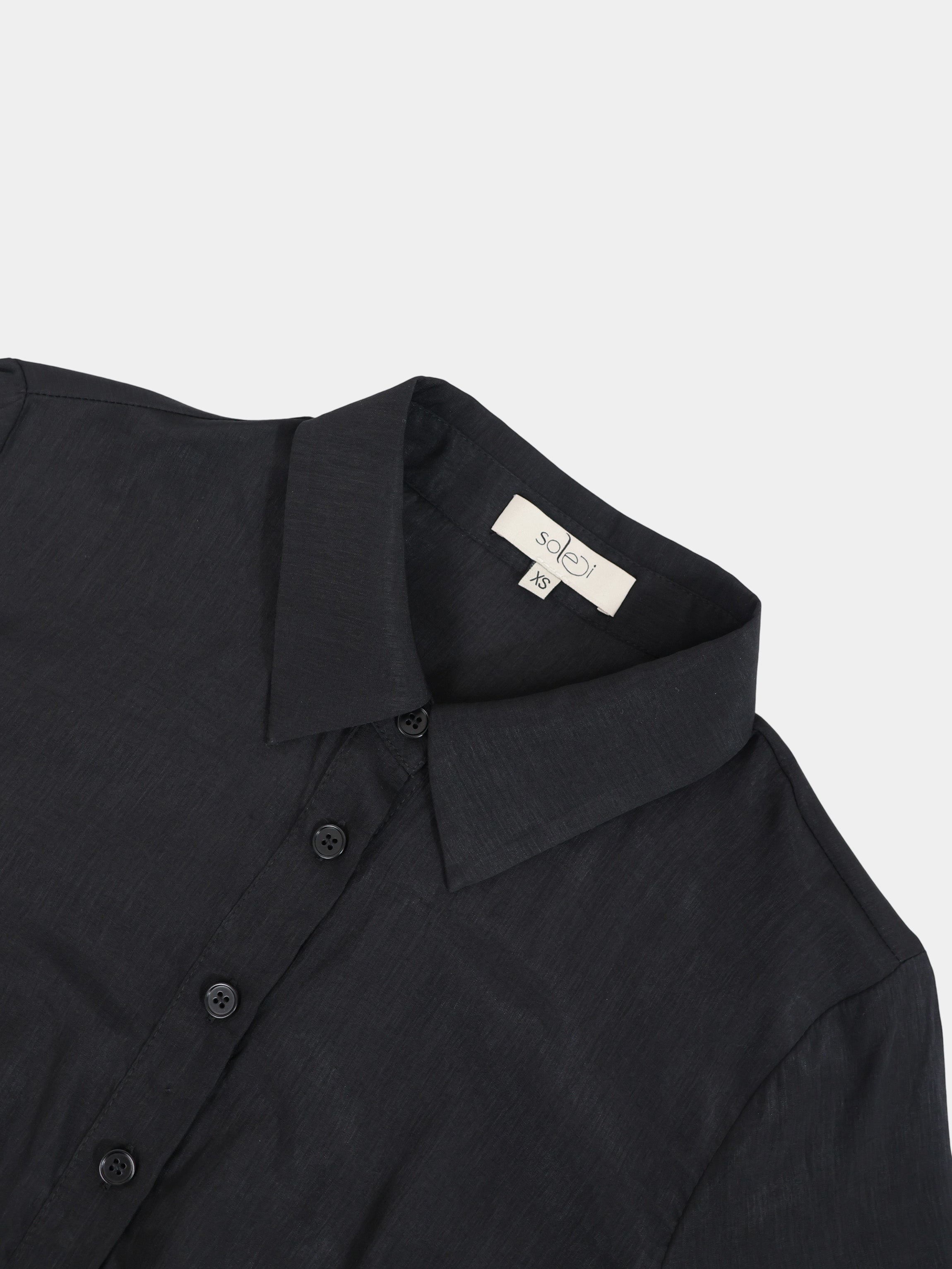 Prairie Bottom Shirt Dress-Black