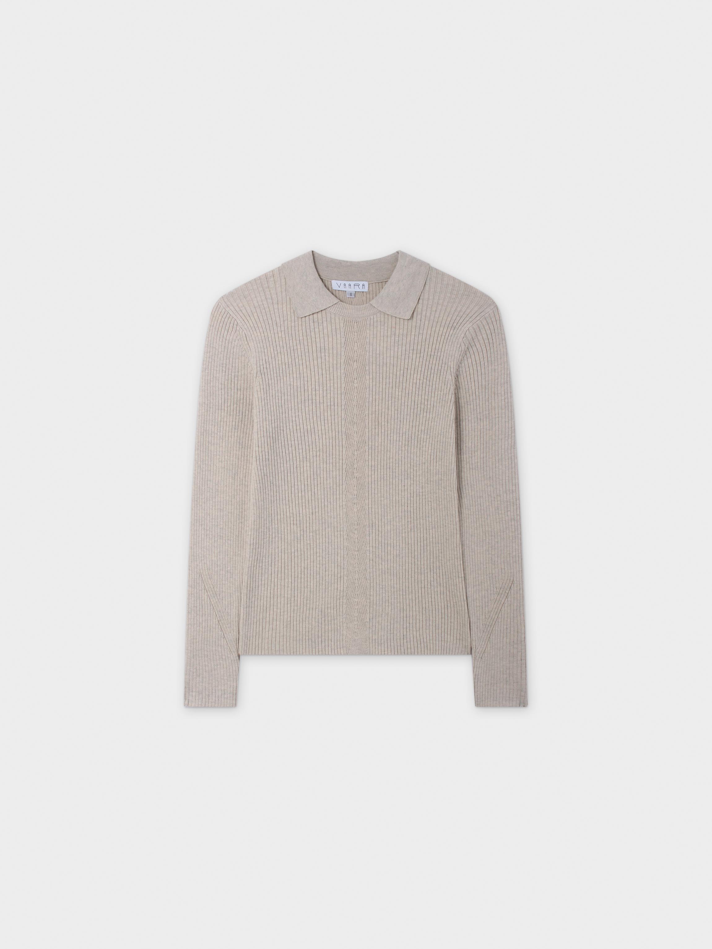 Center Design Sweater-Oatmeal