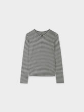 Camiseta Thin Stripe High V-Crema/Oliva