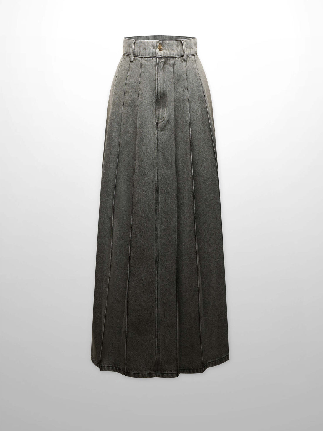 Stitched Pleated Skirt-Grey