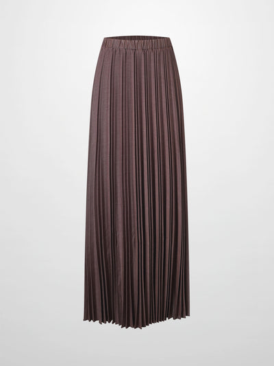 Thin Pleated Skirt-Dark Brown