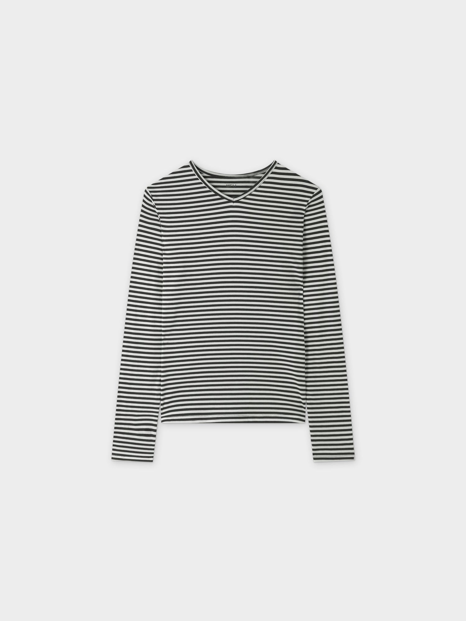 Camiseta Thin Stripe High V-Negro/Blanco