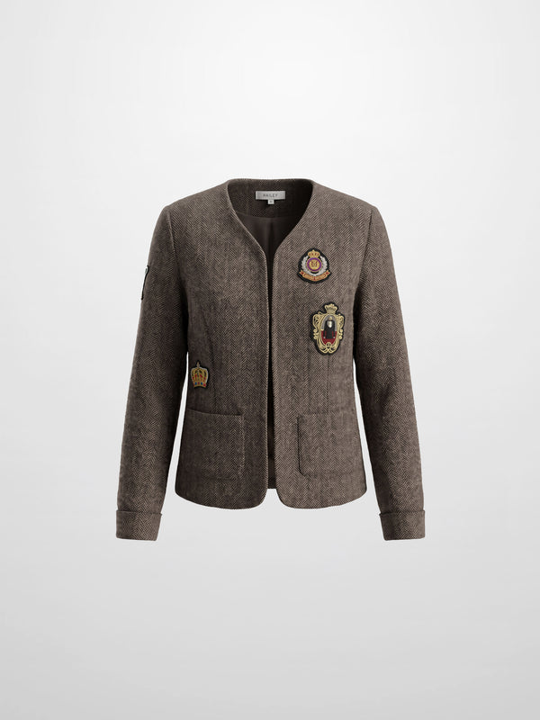 Plaid Boxy Jacket - Brown Plaid