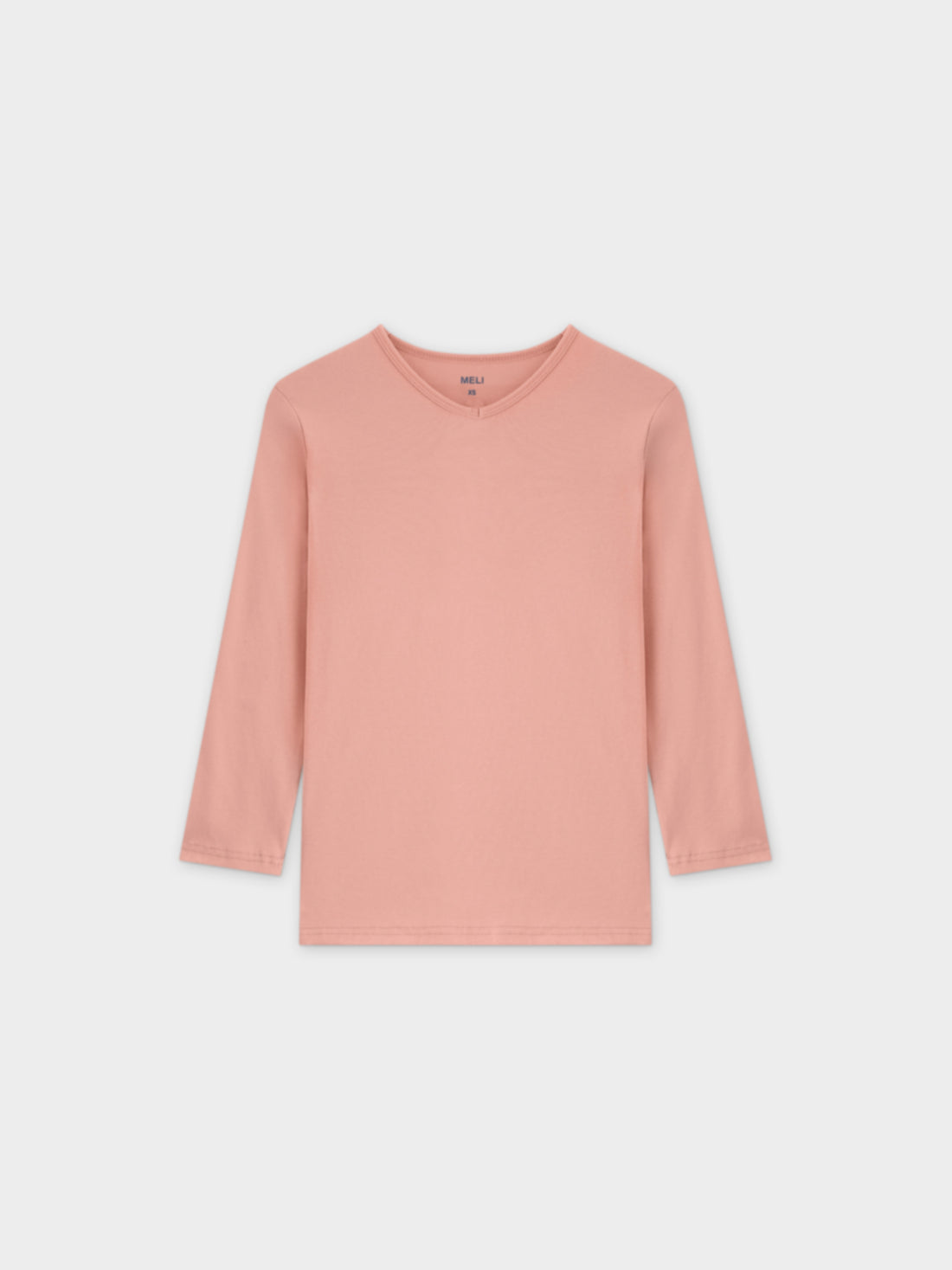 BASIC HIGH V TEE 3Q-PEACH