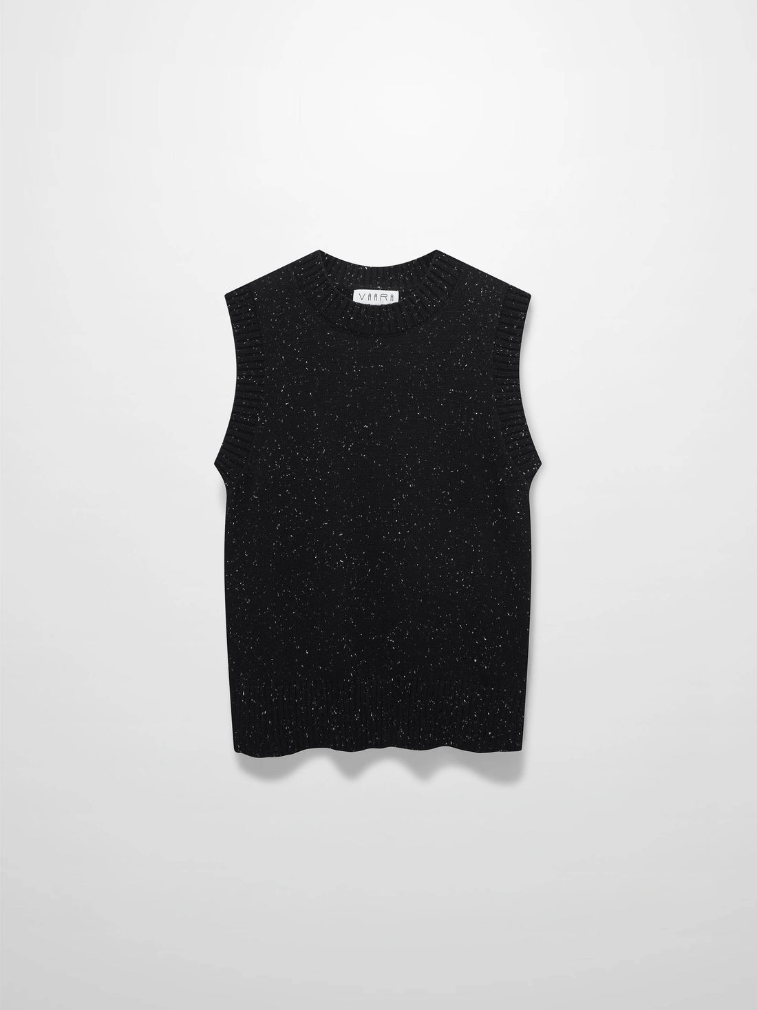 Speckled Crew Neck Vest-Black