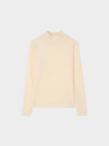 Textured Stretch Turtleneck-Ivory