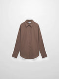 Striped Cotton Blouse-Brown Thin Stripe