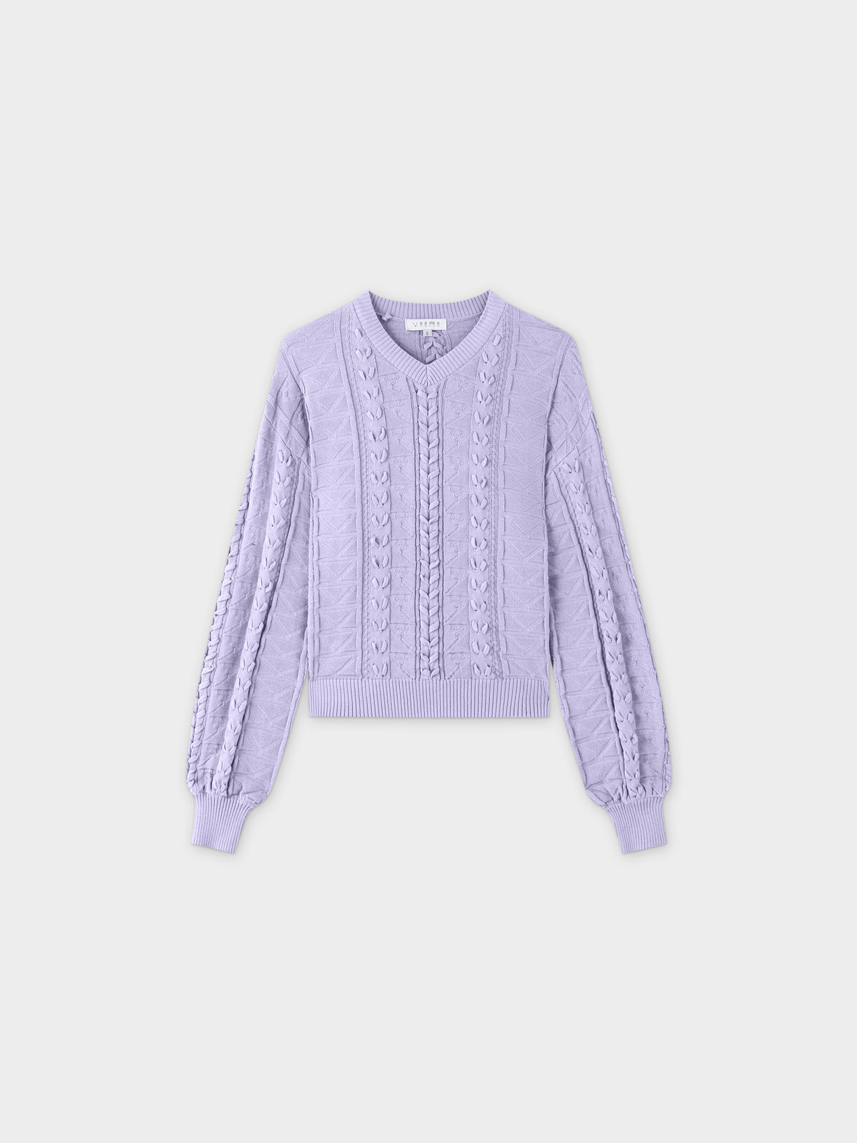 Cross Stitch Sweater-Lavender