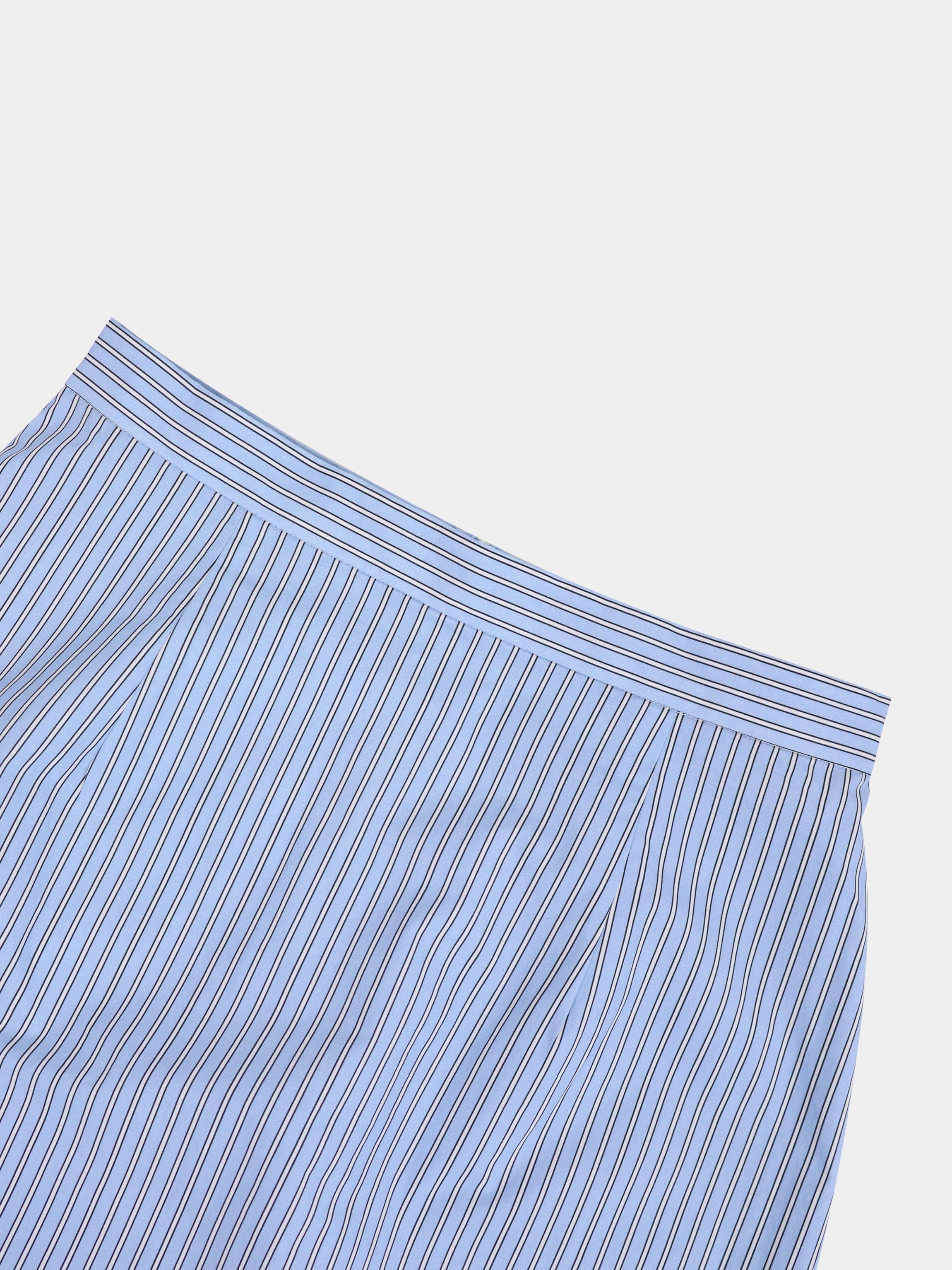 Flare Bottom Pinstripe Skirt-Blue/White