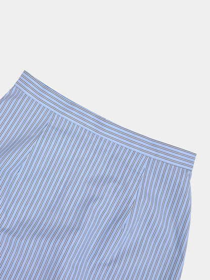 Flare Bottom Pinstripe Skirt-Blue/White