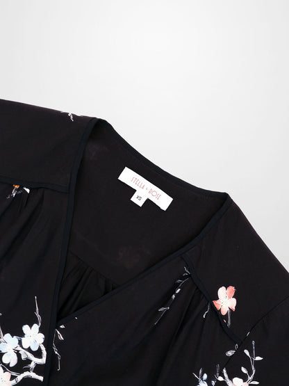 Flutter Sleeve Wrap Dress-Bunches of Floral