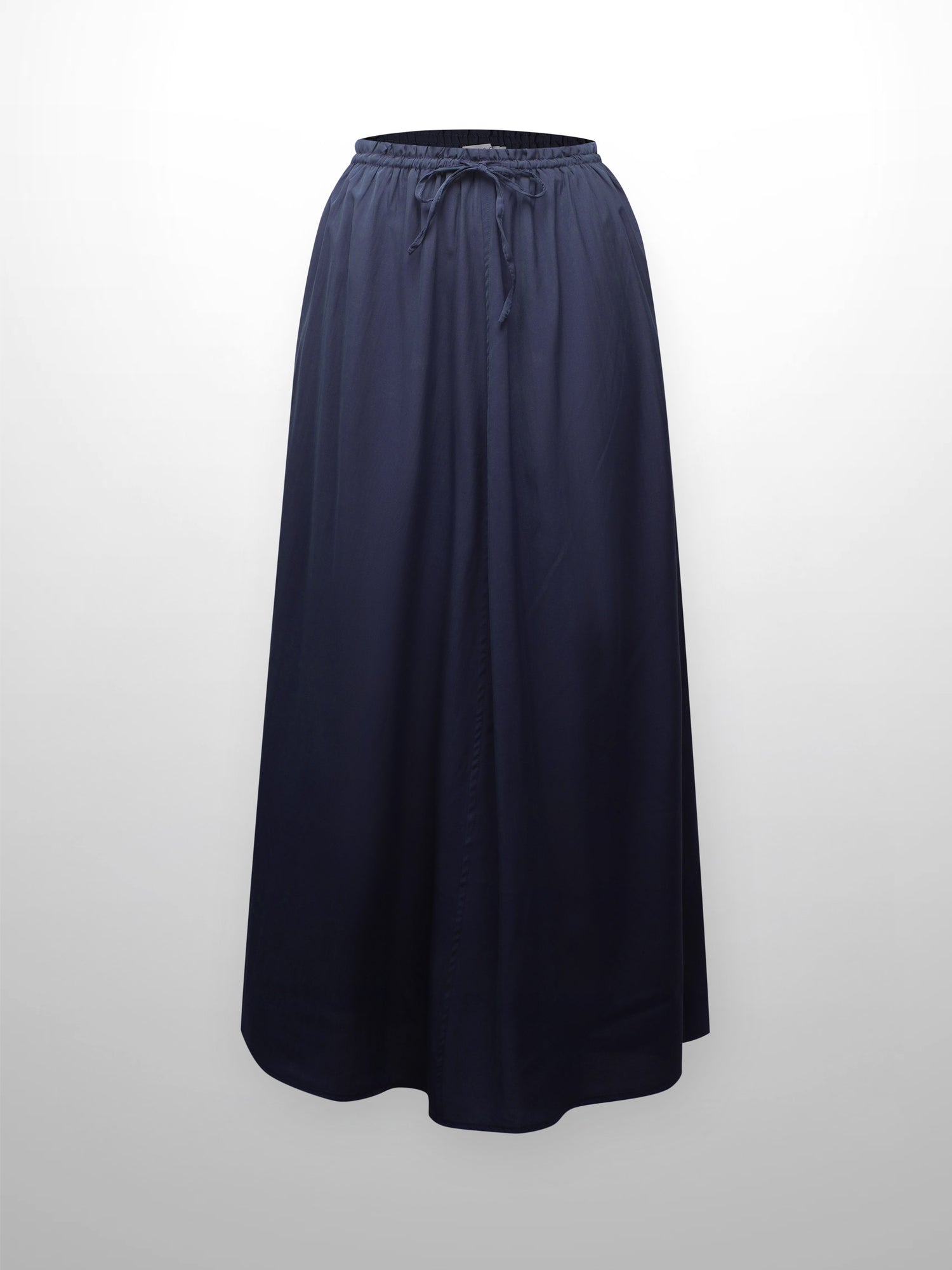 DRAWSTRING RUFFLE SKIRT-NAVY