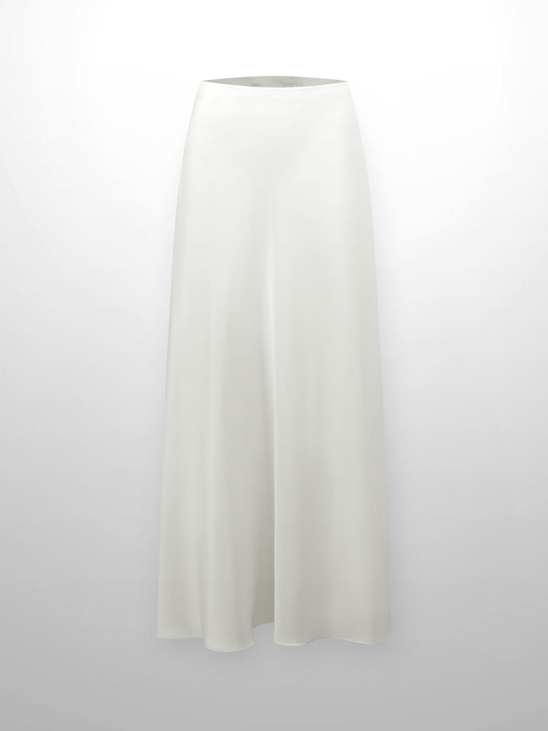 Solid Faux Satin Slip Skirt-Ivory