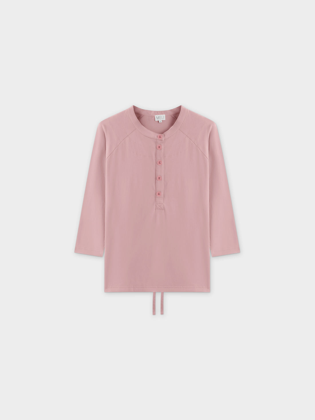 CAMISETA HENLEY CON CORDÓN-ROSA