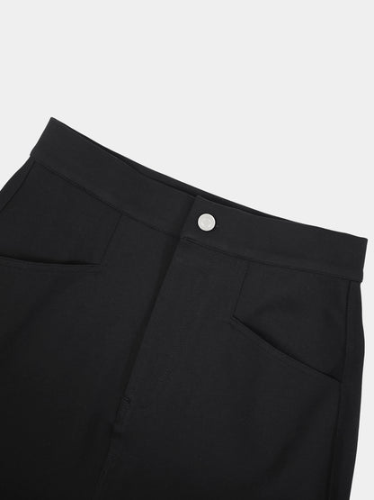 Straight Ponte Maxi Skirt-Black