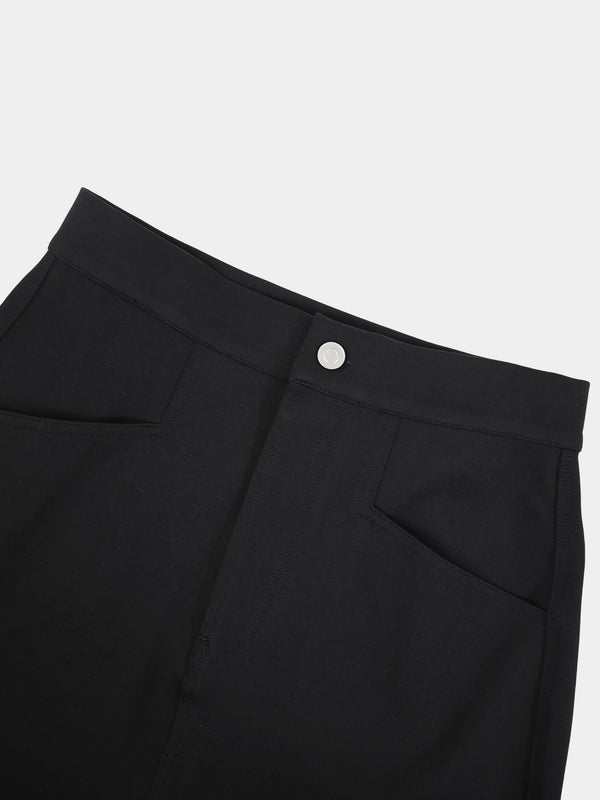 Straight Ponte Maxi Skirt-Black