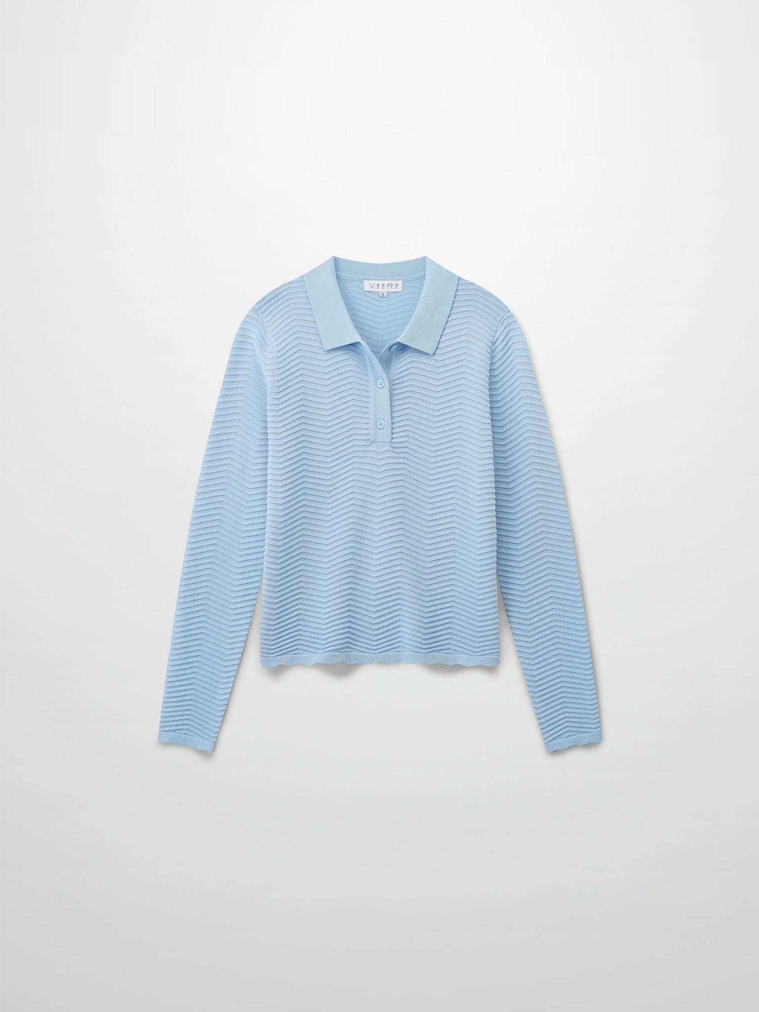 Scallop Edge Collar Sweater-Light Blue