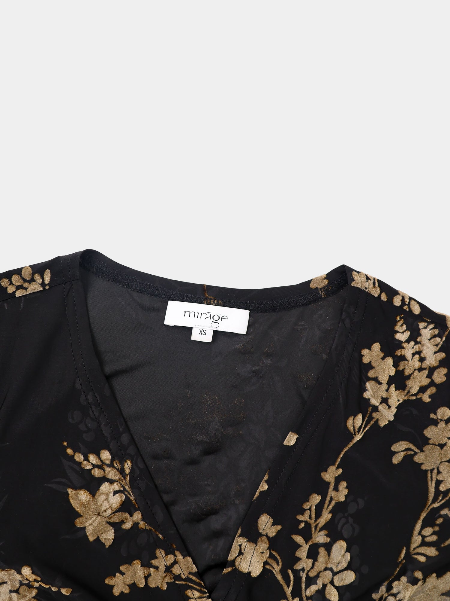 Velvet Wrap Dress - Taupe Floral