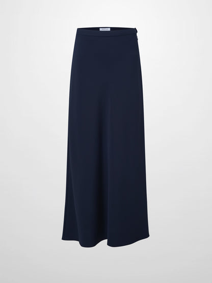 Crepe Flare Skirt-Navy