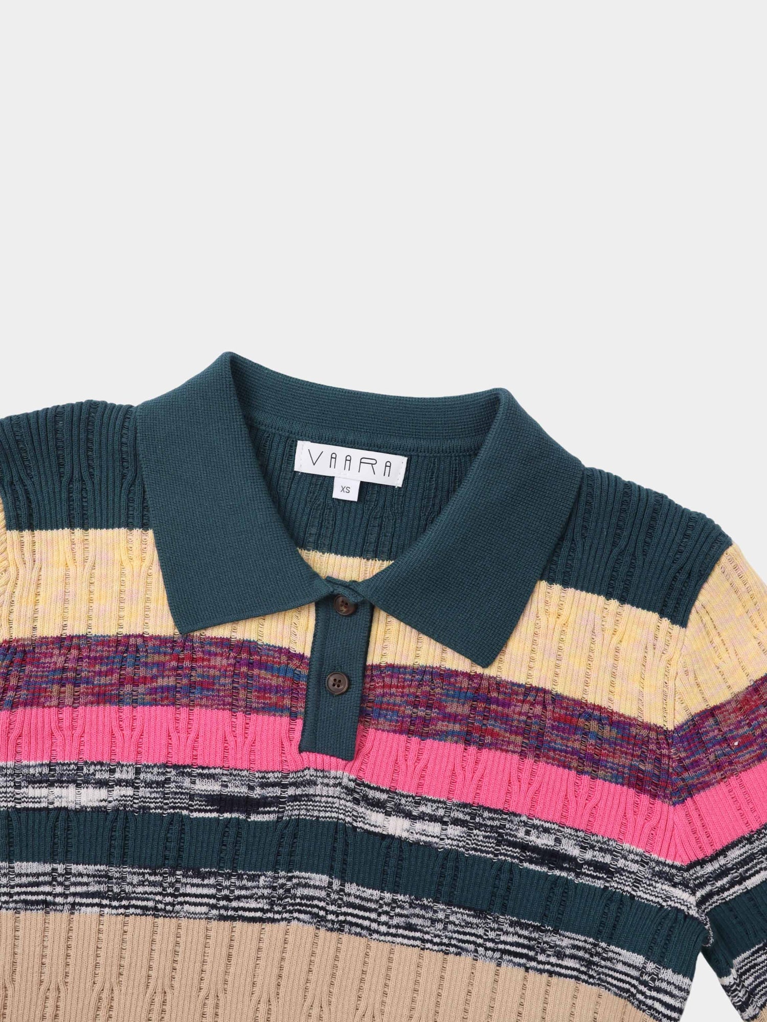 Striped Mixed Media Polo-Multi