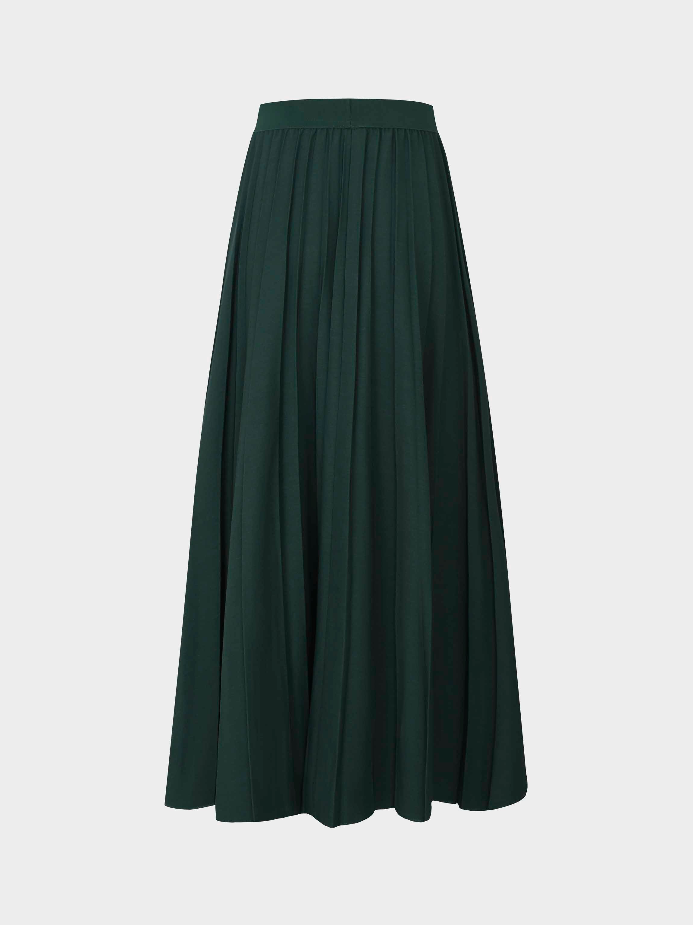 Pleated Skirt 35&quot;-Emerald Green