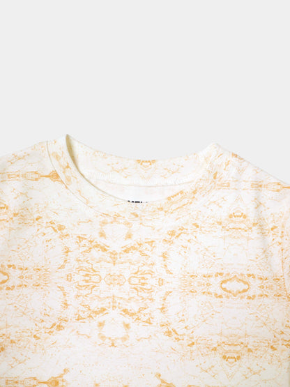 Basic Printed T-shirt-Peach World Map