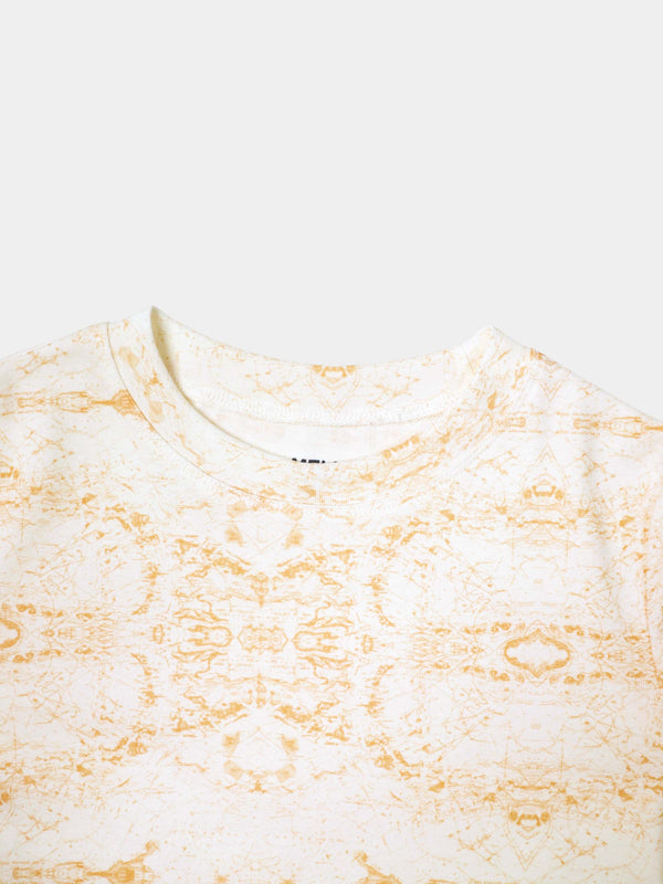 Basic Printed T-shirt-Peach World Map