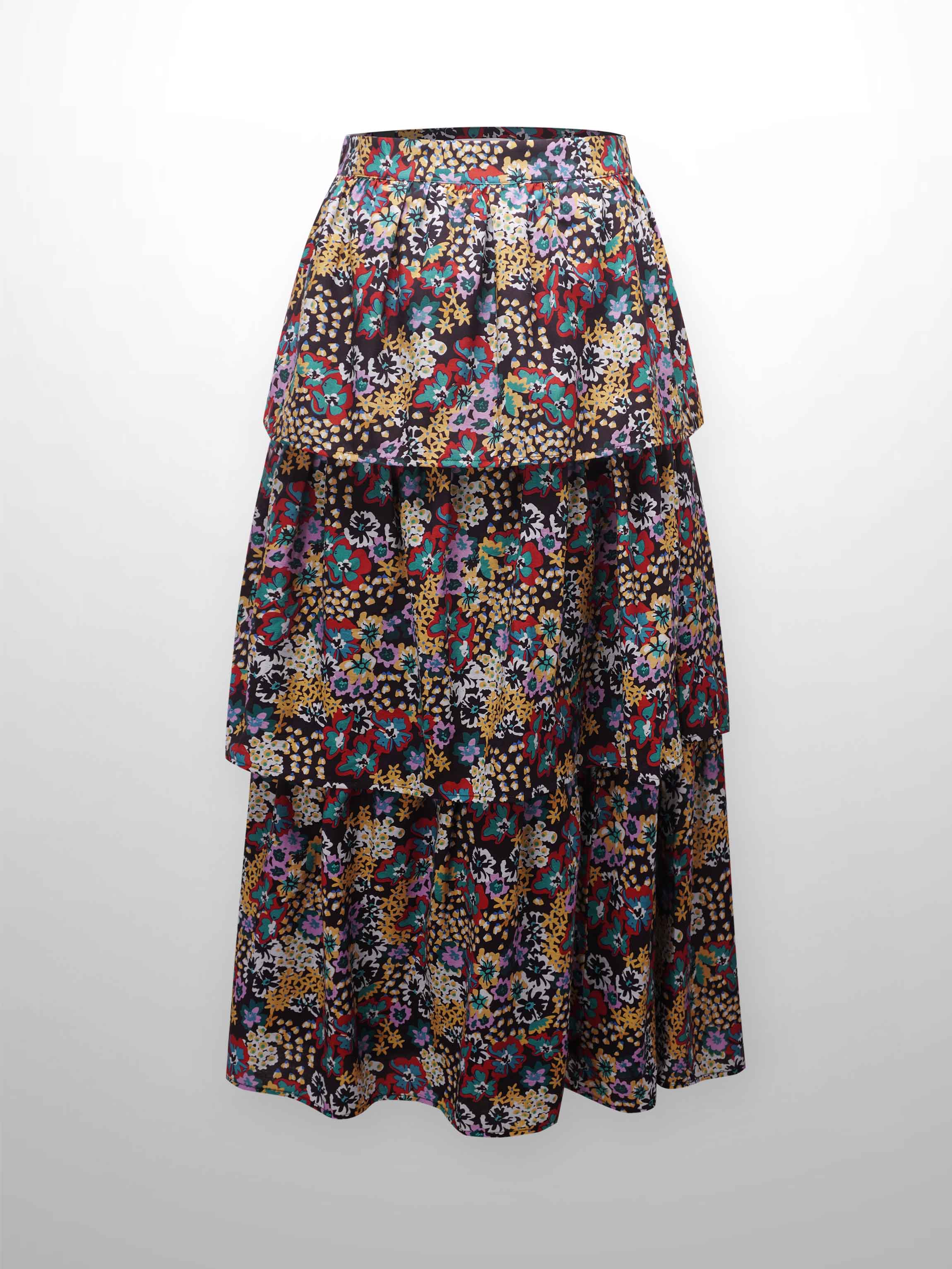 Layered Skirt-Bold Floral