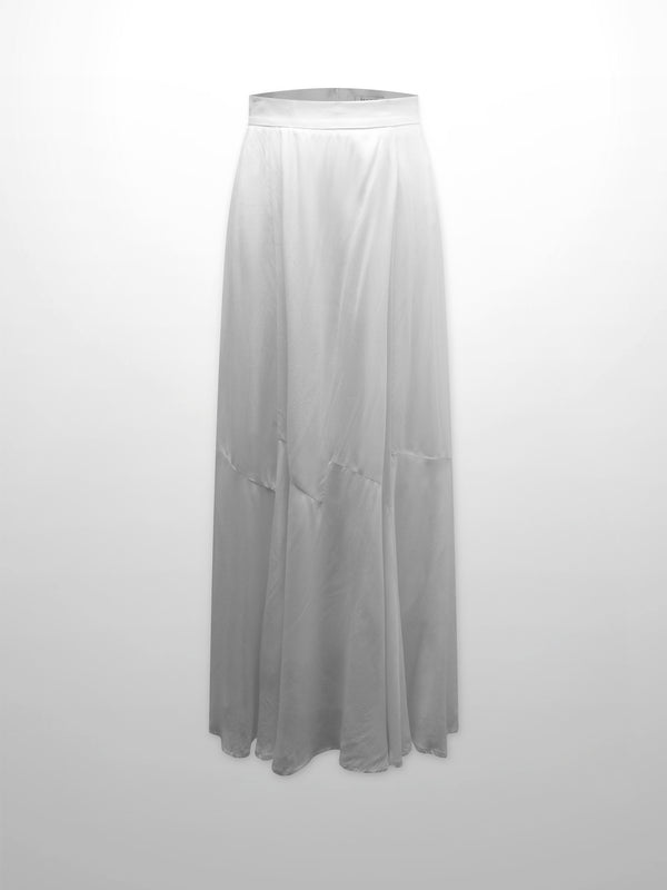 TRUMPET FLARE SKIRT-WHITE