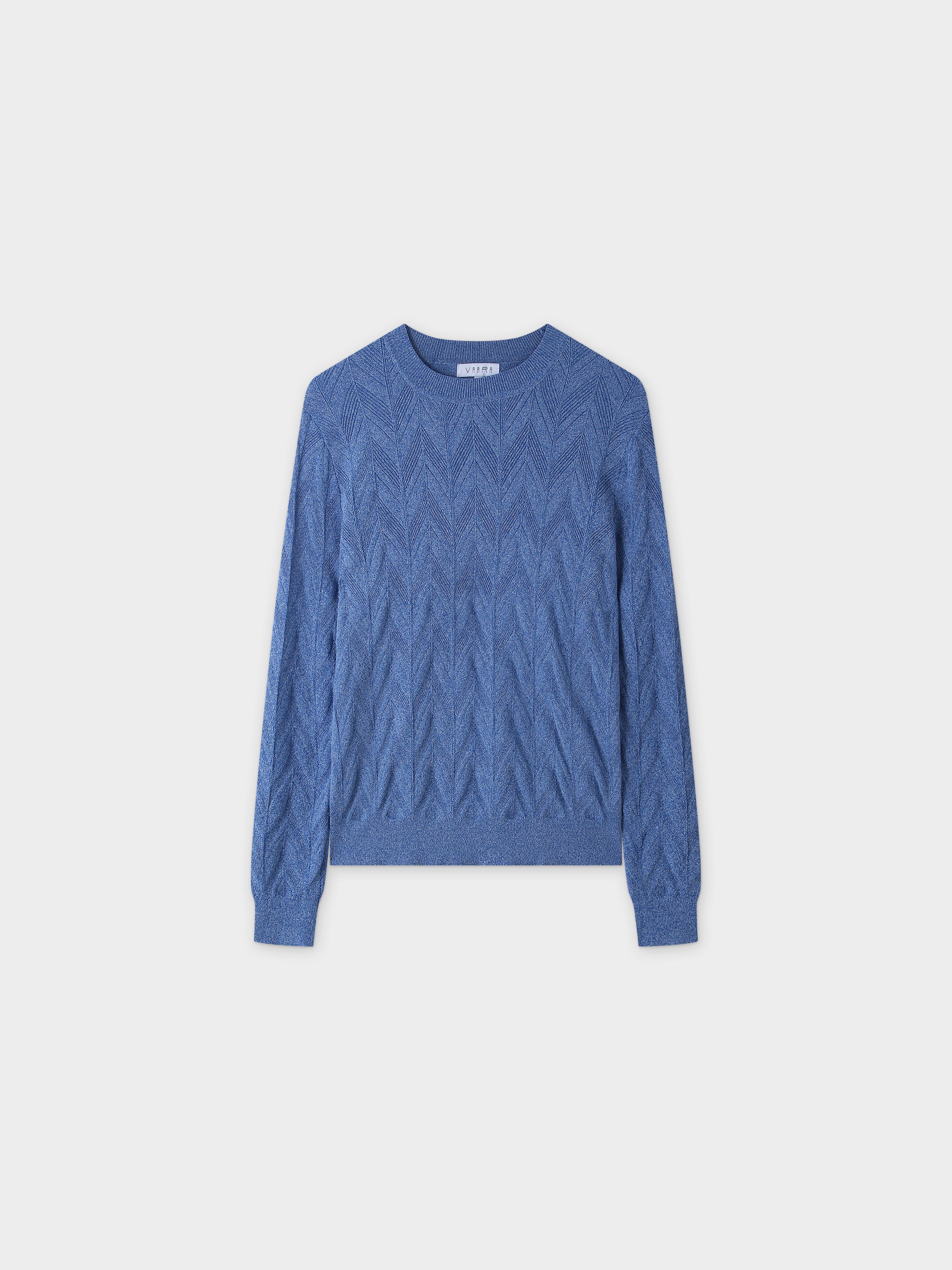 Wave Stripe Sweater-Navy Heathered